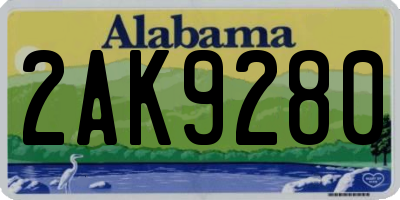 AL license plate 2AK9280