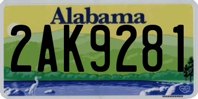AL license plate 2AK9281