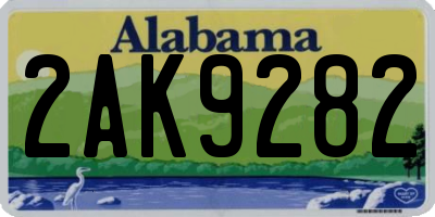 AL license plate 2AK9282