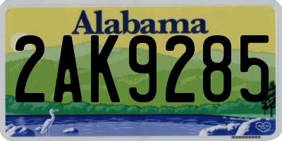 AL license plate 2AK9285
