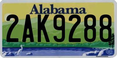 AL license plate 2AK9288