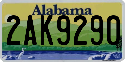 AL license plate 2AK9290