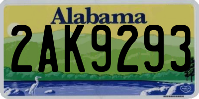 AL license plate 2AK9293