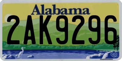 AL license plate 2AK9296