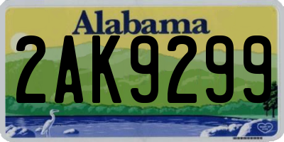 AL license plate 2AK9299
