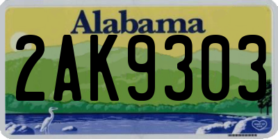 AL license plate 2AK9303