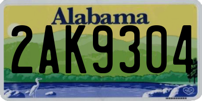 AL license plate 2AK9304