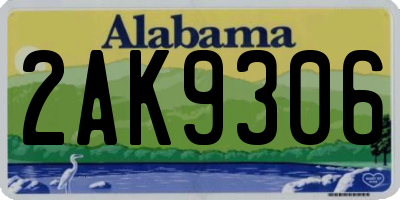 AL license plate 2AK9306