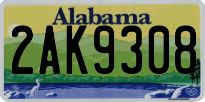 AL license plate 2AK9308