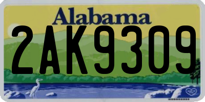 AL license plate 2AK9309