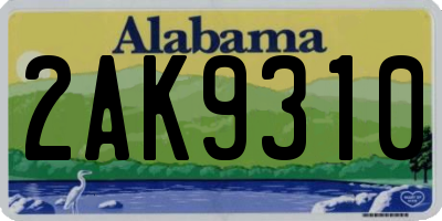 AL license plate 2AK9310