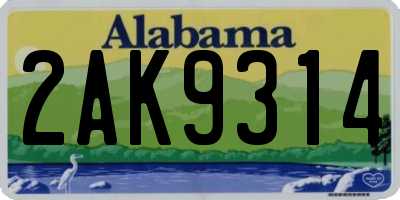 AL license plate 2AK9314