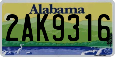 AL license plate 2AK9316