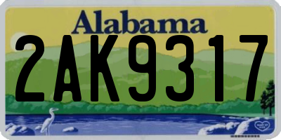 AL license plate 2AK9317