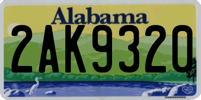 AL license plate 2AK9320
