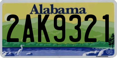 AL license plate 2AK9321