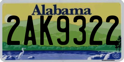 AL license plate 2AK9322
