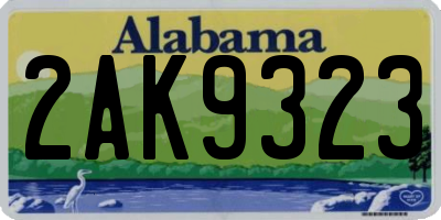 AL license plate 2AK9323