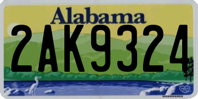 AL license plate 2AK9324