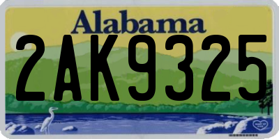 AL license plate 2AK9325