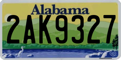 AL license plate 2AK9327