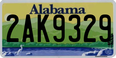 AL license plate 2AK9329