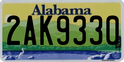 AL license plate 2AK9330