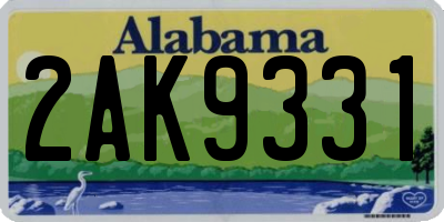 AL license plate 2AK9331