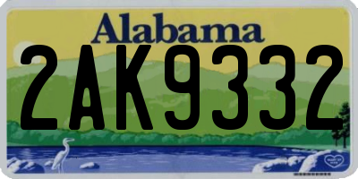 AL license plate 2AK9332