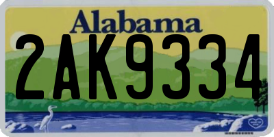 AL license plate 2AK9334