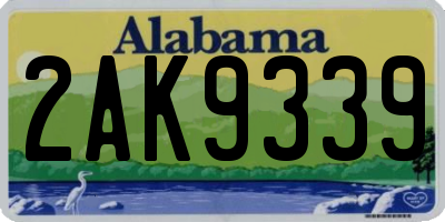 AL license plate 2AK9339