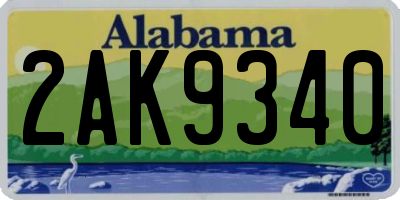 AL license plate 2AK9340