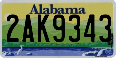 AL license plate 2AK9343