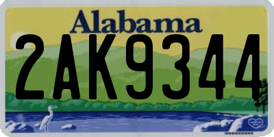 AL license plate 2AK9344