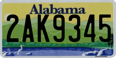 AL license plate 2AK9345