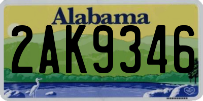 AL license plate 2AK9346