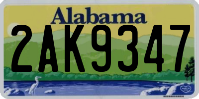 AL license plate 2AK9347