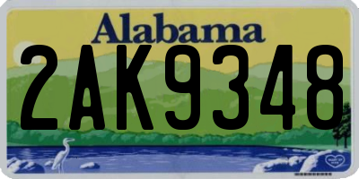 AL license plate 2AK9348
