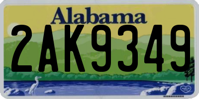AL license plate 2AK9349