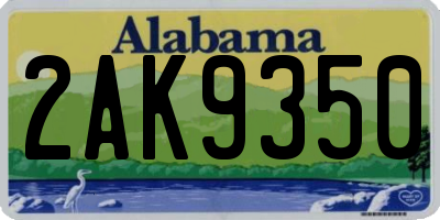 AL license plate 2AK9350