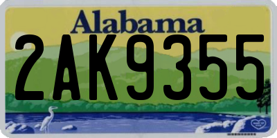 AL license plate 2AK9355