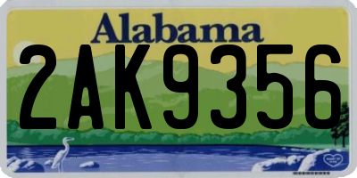 AL license plate 2AK9356