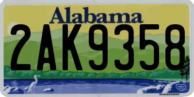 AL license plate 2AK9358
