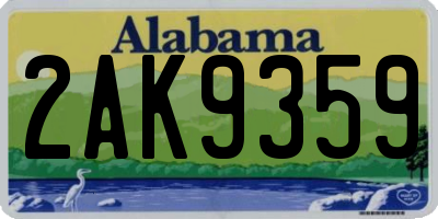 AL license plate 2AK9359