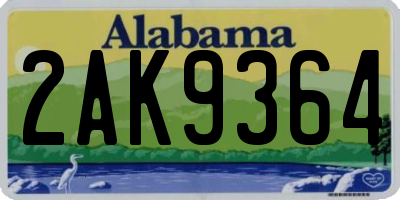 AL license plate 2AK9364