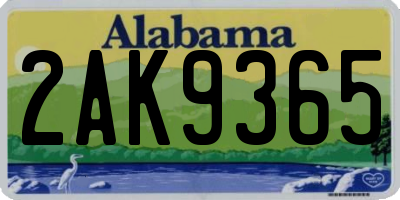 AL license plate 2AK9365