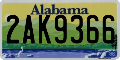 AL license plate 2AK9366