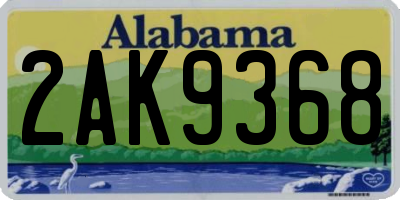 AL license plate 2AK9368