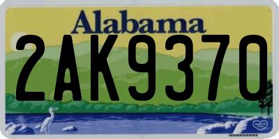 AL license plate 2AK9370