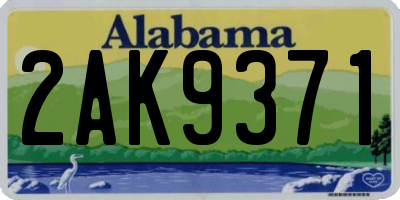 AL license plate 2AK9371